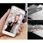 Wholesale iPhone 7 Love Jewel Fur Fuzzy Plush Case (Hot Pink)